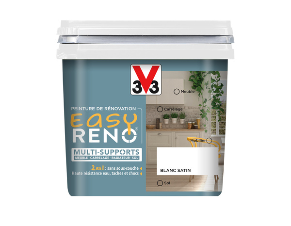 Peinture multi-supports 2en1 Satin 0,75 L Blanc - V33 - Brico Dépôt