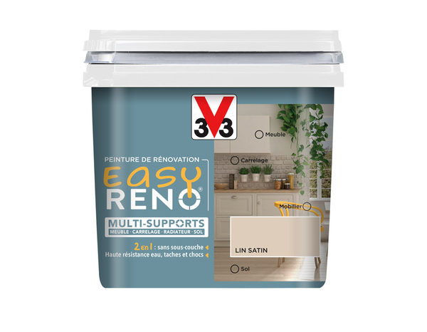 Peinture multi-supports 2en1 Satin 0,75 L Lin - V33 - Brico Dépôt