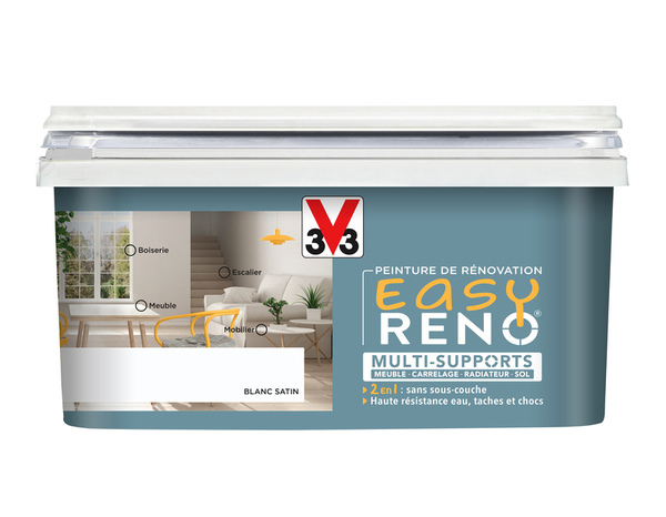 Peinture multi-supports 2en1 Satin 2 L Blanc - V33 - Brico Dépôt