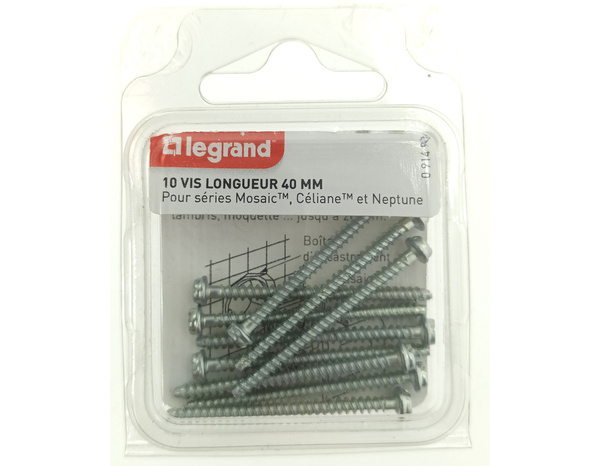 Lot de 10 vis longues pour interrupteur - Legrand - Brico Dépôt