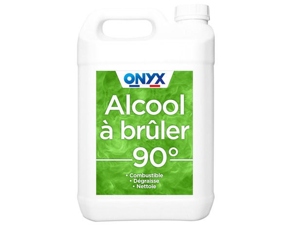 Alcool à brûler 90° combustible dégraisse et nettoie - 5 L - Onyx - Brico Dépôt