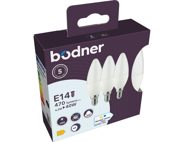 Lot de 3 ampoules LED E14 - 470 Lm et 4000K - Brico Dépôt
