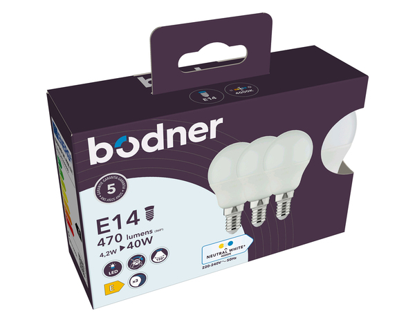 Lot de 3 ampoules LED E14 - 470 Lm et 4000K - Brico Dépôt