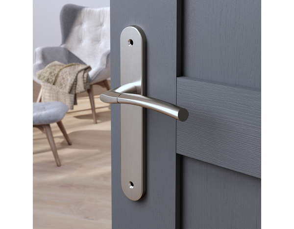 Poignée de porte "Helmic" sans trou - Entraxe 195 mm - Cooke and Lewis - Brico Dépôt