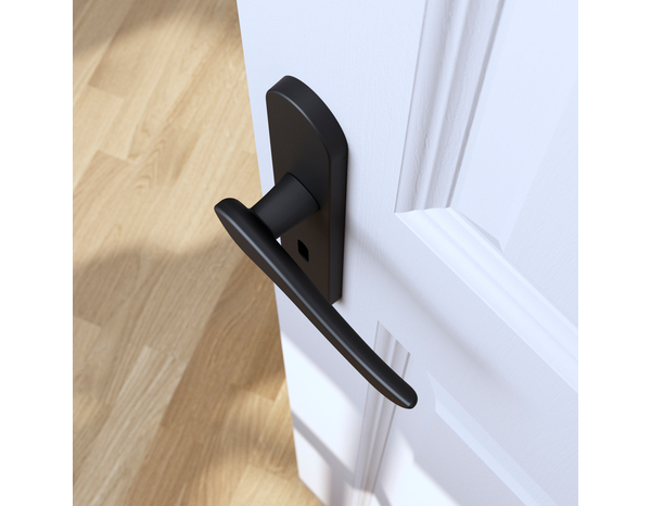 Poignée de porte "Arcles" avec trou pour clé - Noir - Entraxe adaptable 165-195 mm - Cooke and Lewis - Brico Dépôt