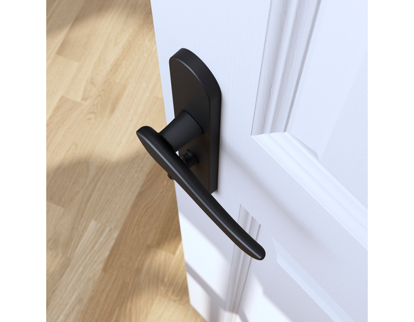 Poignée de porte "Arcles" avec serrure à condamnation - Noir - Entraxe adaptable 165-195 mm - Cooke and Lewis - Brico Dépôt