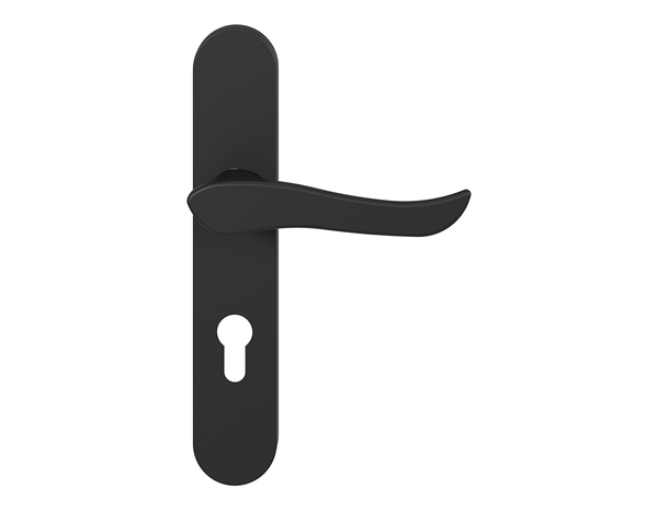 Poignée de porte "Arcles" avec trou pour cylindre - Noir - Entraxe adaptable 165-195 mm - Cooke and Lewis - Brico Dépôt