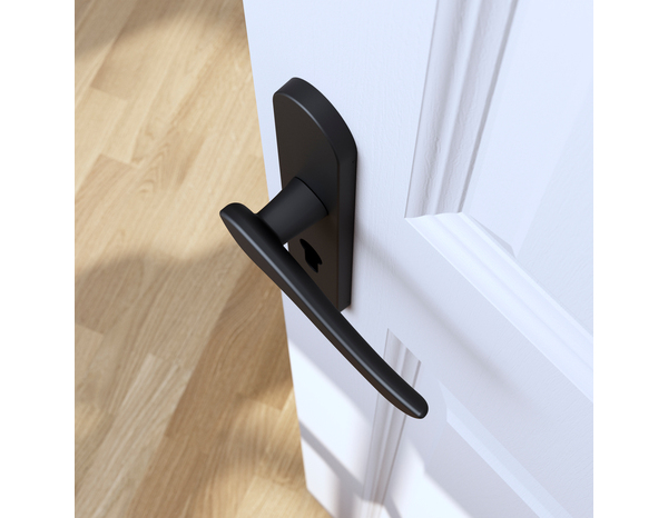 Poignée de porte "Arcles" avec trou pour cylindre - Noir - Entraxe adaptable 165-195 mm - Cooke and Lewis - Brico Dépôt