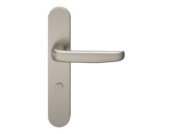 Poignée de porte "Goderic" avec serrure à condamnation - Effet nickel - Entraxe adaptable 165-195 mm - Cooke and Lewis - Brico Dépôt