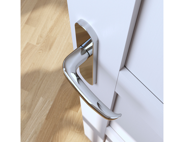 Poignée de porte "Goderic" sans trou - Effet chromé - Entraxe adaptable 165-195 mm - Cooke and Lewis - Brico Dépôt