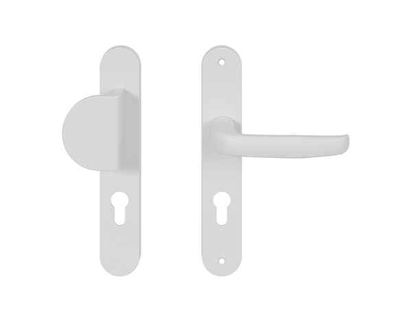 Poignée de porte extérieure "Goderic" avec trou pour cylindre - Blanc - Entraxe 195 mm - Cooke and Lewis - Brico Dépôt