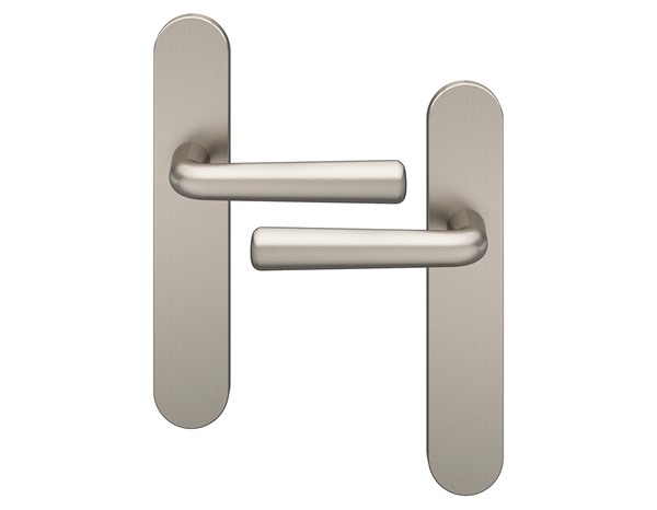 Poignée de porte "Derenic" sans trou - Effet nickel - Entraxe adaptable 165-195 mm - Cooke and Lewis - Brico Dépôt