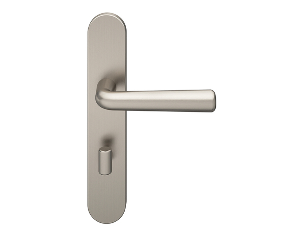 Poignée de porte "Derenic" avec serrure à condamnation - Effet nickel - Entraxe adaptable 165-195 mm - Cooke and Lewis - Brico Dépôt