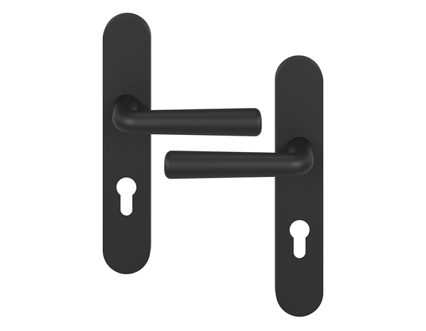 Poignée de porte "Derenic" avec trou pour cylindre - Noir - Entraxe adaptable 165-195 mm - Cooke and Lewis - Brico Dépôt