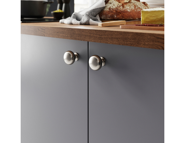 Bouton de meuble "Plastic" - Effet nickel - Ø 30 mm - Brico Dépôt