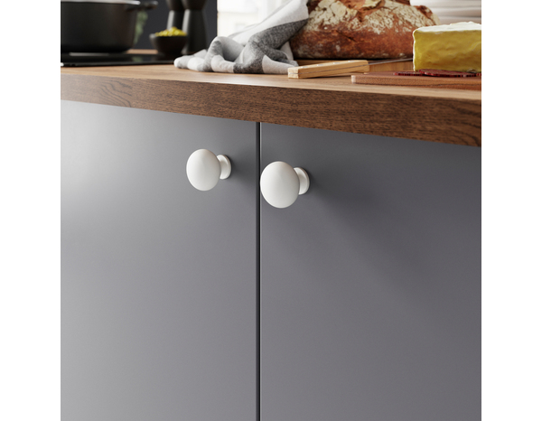 Bouton de meuble rond "Iza" - Blanc - Ø 30 mm - Brico Dépôt