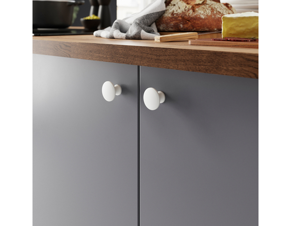 Bouton de meuble rond plat "Iza" - Blanc - Ø 30 mm - Brico Dépôt