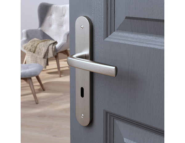 Poignée de porte "Iza" avec trou pour clé - Entraxe 195 mm - Brico Dépôt