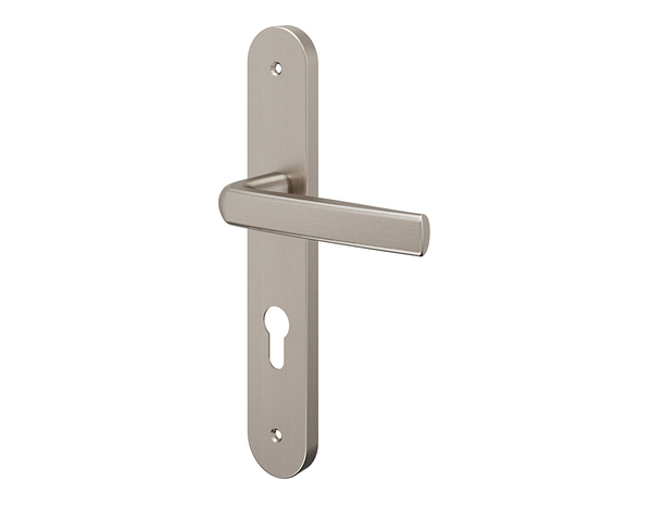 Poignée de porte "Iza" avec trou pour cylindre - Entraxe 195 mm - Brico Dépôt