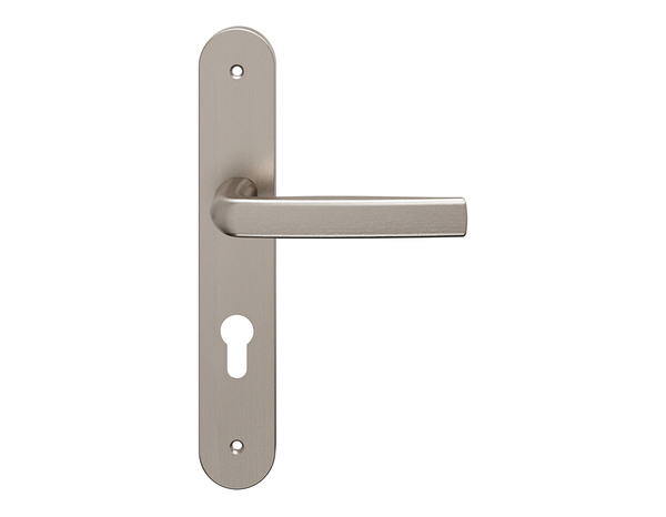 Poignée de porte "Iza" avec trou pour cylindre - Entraxe 195 mm - Brico Dépôt