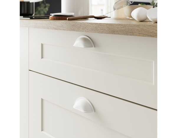 Lot de 6 poignées de meuble "Goderic" - Blanc - Entraxe 64 mm - Cooke and Lewis - Brico Dépôt