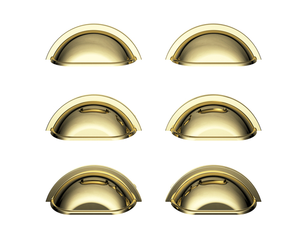 Lot de 6 poignées de meuble "Goderic" - Effet laiton - Entraxe 64 mm - Cooke and Lewis - Brico Dépôt