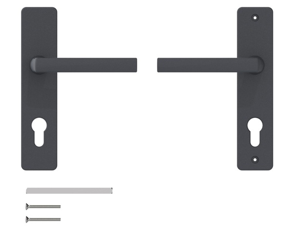 Ensemble poignée de porte "Koya" avec trou pour cylindre - Entraxe 195 mm - Assa Abloy - Brico Dépôt