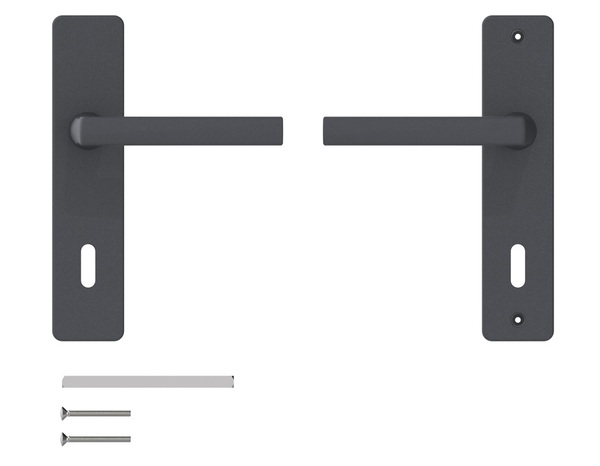 Ensemble poignée de porte "Koya" avec trou pour clé - Entraxe 195 mm - Assa Abloy - Brico Dépôt