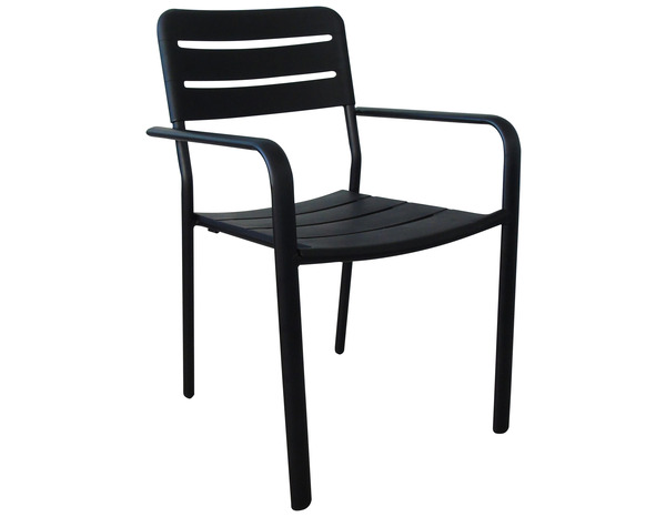Fauteuil noir empilable L. 54 x P. 59,5 x H. 82,5 cm. - Brico Dépôt