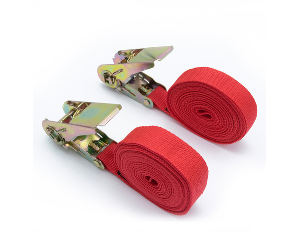 Lot 2 sangles polypropylène avec tendeur à cliquet - 5 m x 25 mm. 80 kg - Brico Dépôt