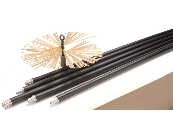 Kit de ramonage avec 5 cannes et 1 hérisson en acier Ø 250 mm - Brico Dépôt