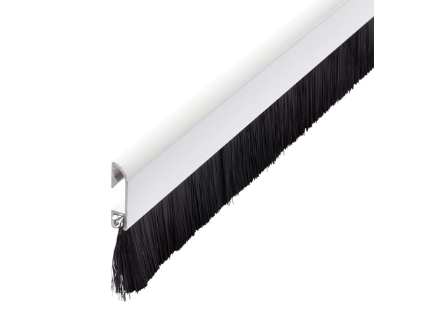 Bas de porte avec brosse aspect blanc à clipser - L. 1 m x Ép. 25 mm - Diall - Brico Dépôt