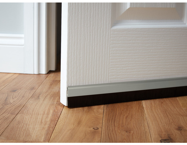 Bas de porte avec brosse aspect blanc à clipser - L. 1 m x Ép. 25 mm - Diall - Brico Dépôt