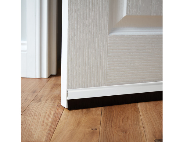 Bas de porte avec brosse aspect blanc à clipser - L. 1 m x Ép. 25 mm - Diall - Brico Dépôt