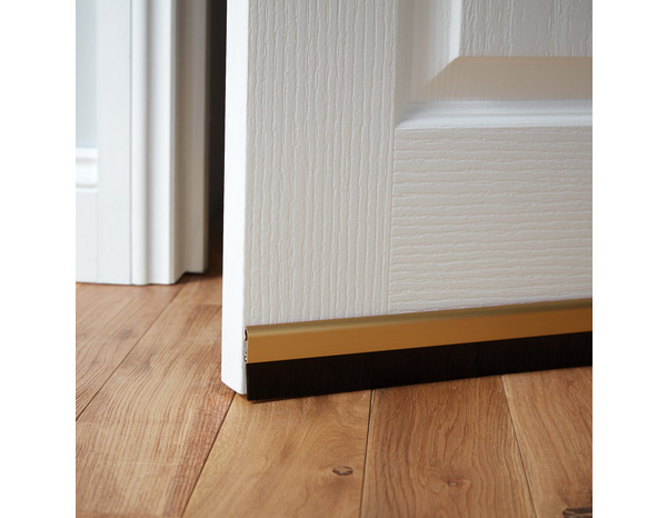 Bas de porte avec brosse aspect or à clipser - L. 1 m x ép. 25 mm - Diall - Brico Dépôt