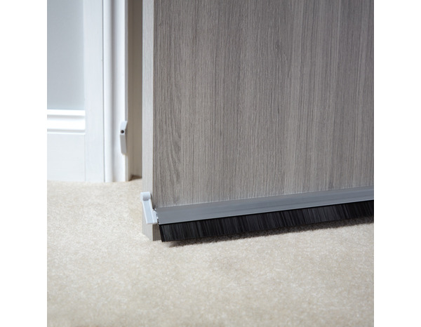 Bas de porte automatique aspect bronze avec brosse à visser - L. 1 m - Diall - Brico Dépôt