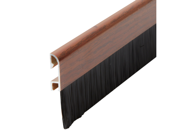 Bas de porte avec brosse aspect bois à clipser - L. 1 m x Ép. 25 mm - Diall - Brico Dépôt