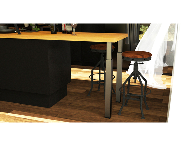 Pied de plan de travail Cime Zoom en acier brossé gris - 60 x 60 mm H.700 mm - Brico Dépôt