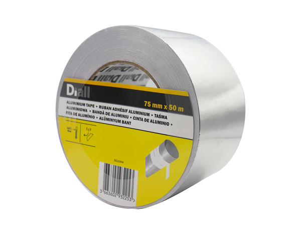 Ruban adhésif aluminium haute température 50 m x 75 mm - Diall - Brico Dépôt