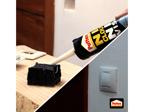 Colle de fixation Ni Clou Ni Vis, tous supports, mastic blanc, cartouche de 450 g - Pattex - Brico Dépôt