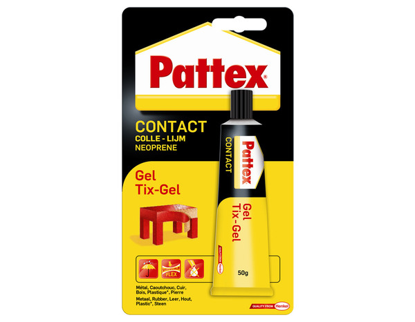 Colle contact type néoprène, formule gel tous matériaux, tube 50 g - Pattex - Brico Dépôt