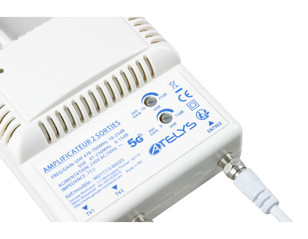 Amplificateur blindé TNT 2S «F» 5G - Optex - Brico Dépôt