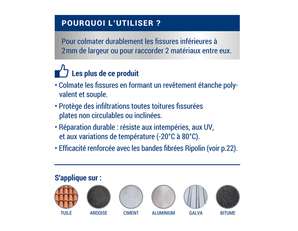 Anti-infiltration toiture - Terre cuite - 0,75L - Ripolin - Brico Dépôt