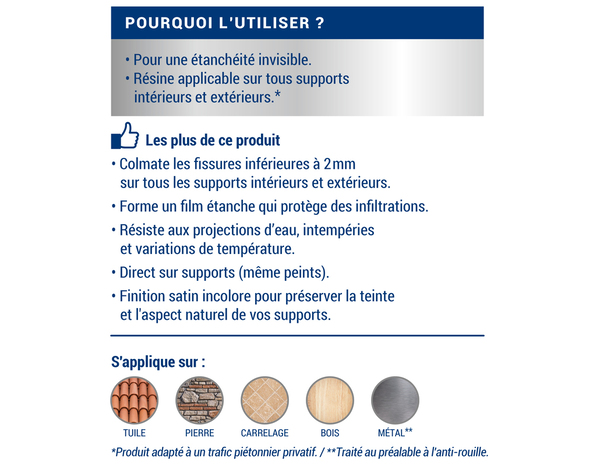 Étanchéité invisible - 2L - Ripolin Couleur : gris - Ripolin - Brico Dépôt