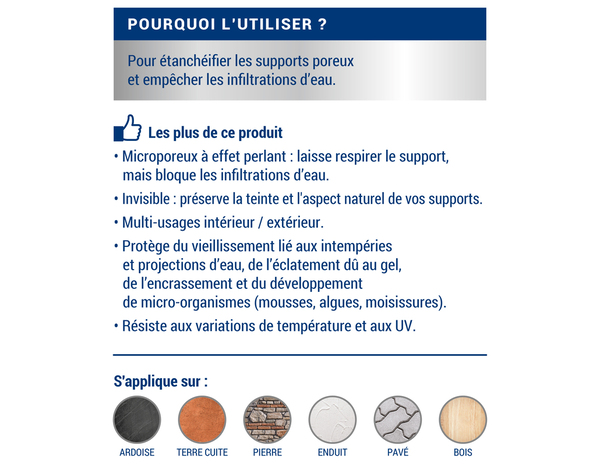 Imperméabilisant façade-sol-toiture - 5L - Ripolin - Brico Dépôt