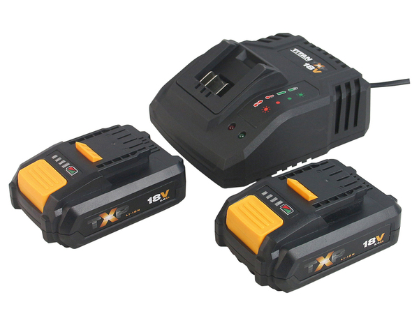 Perceuse-visseuse sans fil 18 V + 2 batteries 2 Ah Li-ION + 1 chargeur - Titan - Brico Dépôt