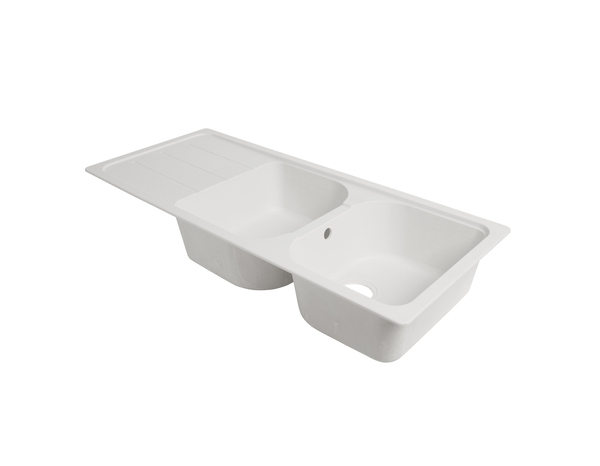 Évier quartz blanc "arber" - 2 cuves - Cooke and Lewis - Brico Dépôt