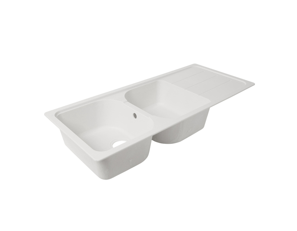 Évier quartz blanc "arber" - 2 cuves - Cooke and Lewis - Brico Dépôt