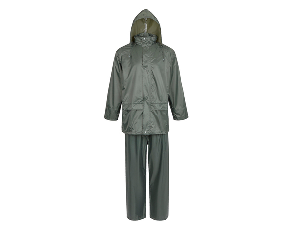 Ensemble de pluie veste et pantalon pvc vert taille L - Brico Dépôt