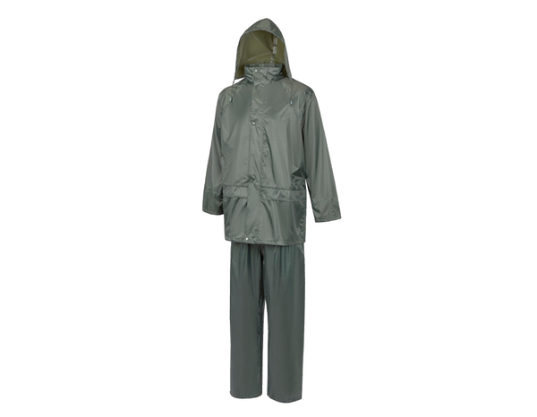Ensemble de pluie veste et pantalon pvc vert taille L - Brico Dépôt